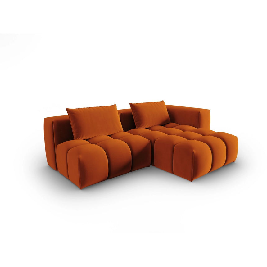 Verona Modulares 3-Sitzer Ecksofa, Rechte Seite, aus Samt in Terrakotta (Casino Terracota), 205x145 cm von Cosmopolitan Design – Bild 3