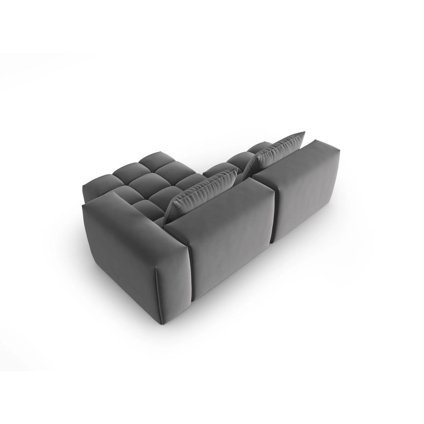 Verona Modulares 3-Sitzer Ecksofa, Rechte Seite, aus Samt in Warmes Grau (Casino Anthracite), 205x145 cm von Cosmopolitan Design – Bild 5