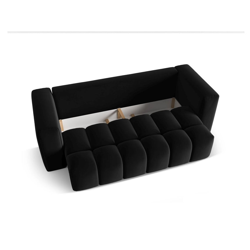 Verona Modulares 3-Sitzer Sofa aus Samt in Schwarz (Casino Black), 252x98 cm von Cosmopolitan Design – Bild 4