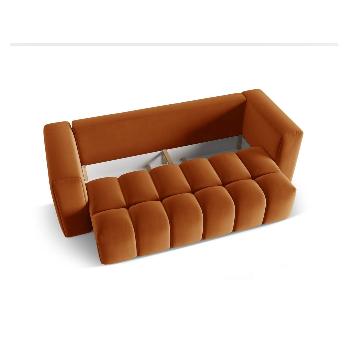Verona Modulares 3-Sitzer Sofa aus Samt in Terrakotta (Casino Terracota), 252x98 cm von Cosmopolitan Design – Bild 4