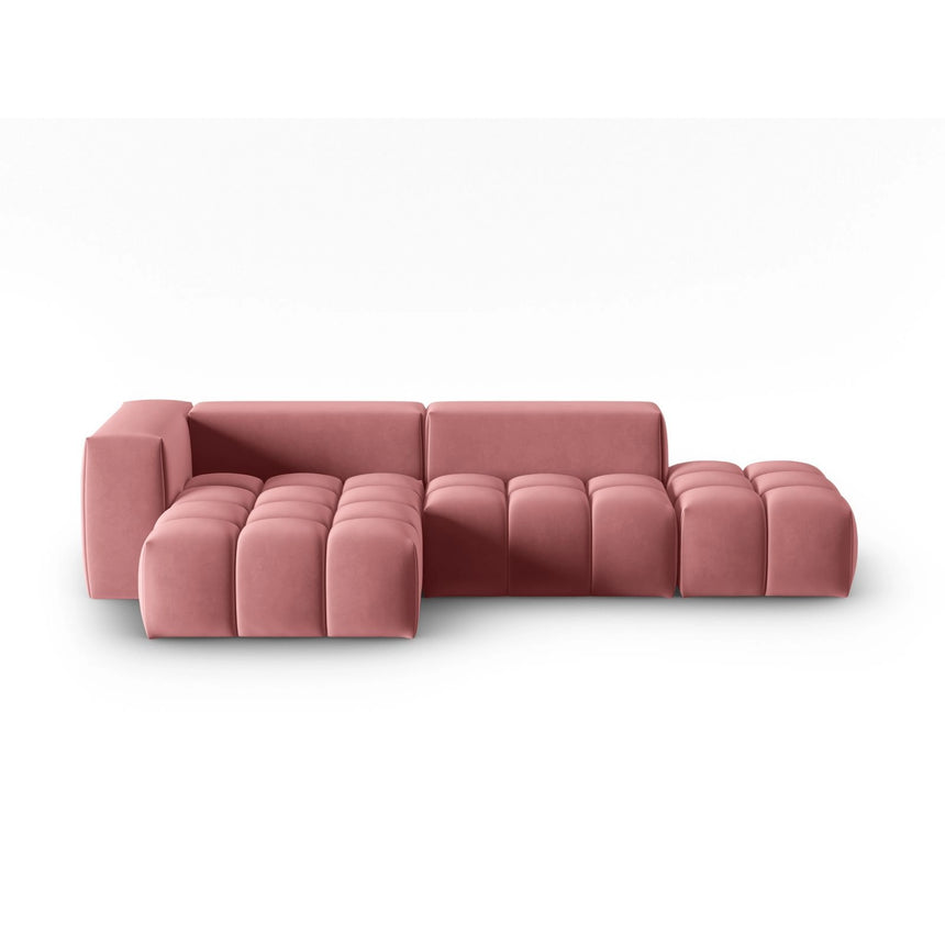 Verona Modulares 4-Sitzer Ecksofa, Linke Seite, aus Samt in Flamingo (Casino Salmon), 265x145 cm von Cosmopolitan Design – Bild 1