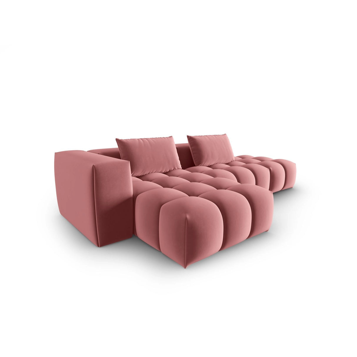 Verona Modulares 4-Sitzer Ecksofa, Linke Seite, aus Samt in Flamingo (Casino Salmon), 265x145 cm von Cosmopolitan Design – Bild 4