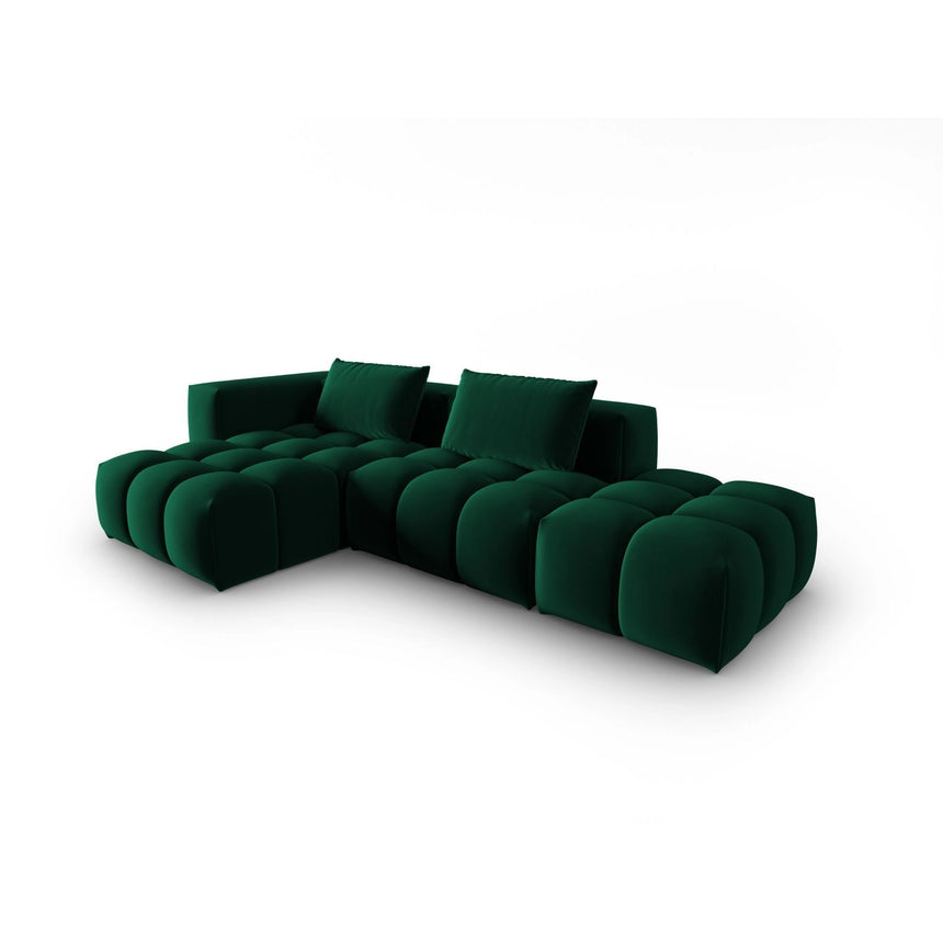 Verona Modulares 4-Sitzer Ecksofa, Linke Seite, aus Samt in Flaschengrün (Casino Deep Green), 265x145 cm von Cosmopolitan Design – Bild 3