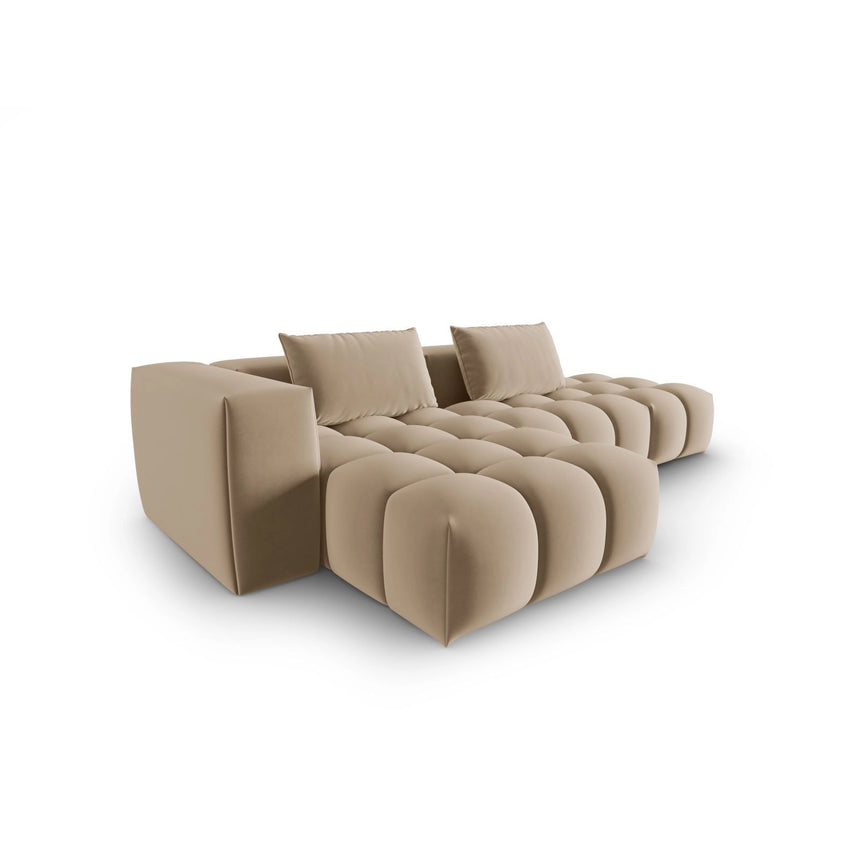 Verona Modulares 4-Sitzer Ecksofa, Linke Seite, aus Samt in Sand (Casino Lion), 265x145 cm von Cosmopolitan Design – Bild 4