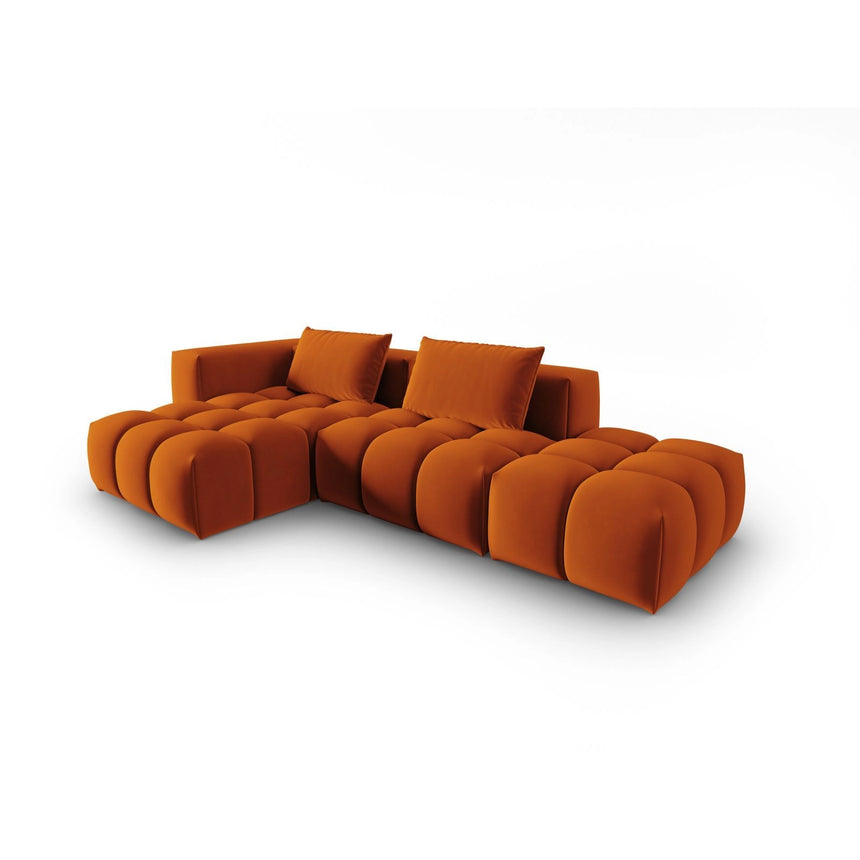 Verona Modulares 4-Sitzer Ecksofa, Linke Seite, aus Samt in Terrakotta (Casino Terracota), 265x145 cm von Cosmopolitan Design – Bild 3