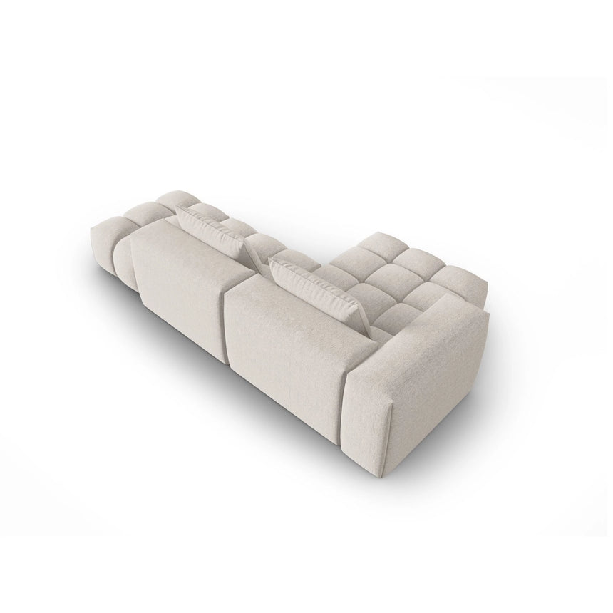Verona Modulares 4-Sitzer Ecksofa, Linke Seite, aus Strukturierter Stoff in Beige (Sorella 03), 265x145 cm von Cosmopolitan Design – Bild 5