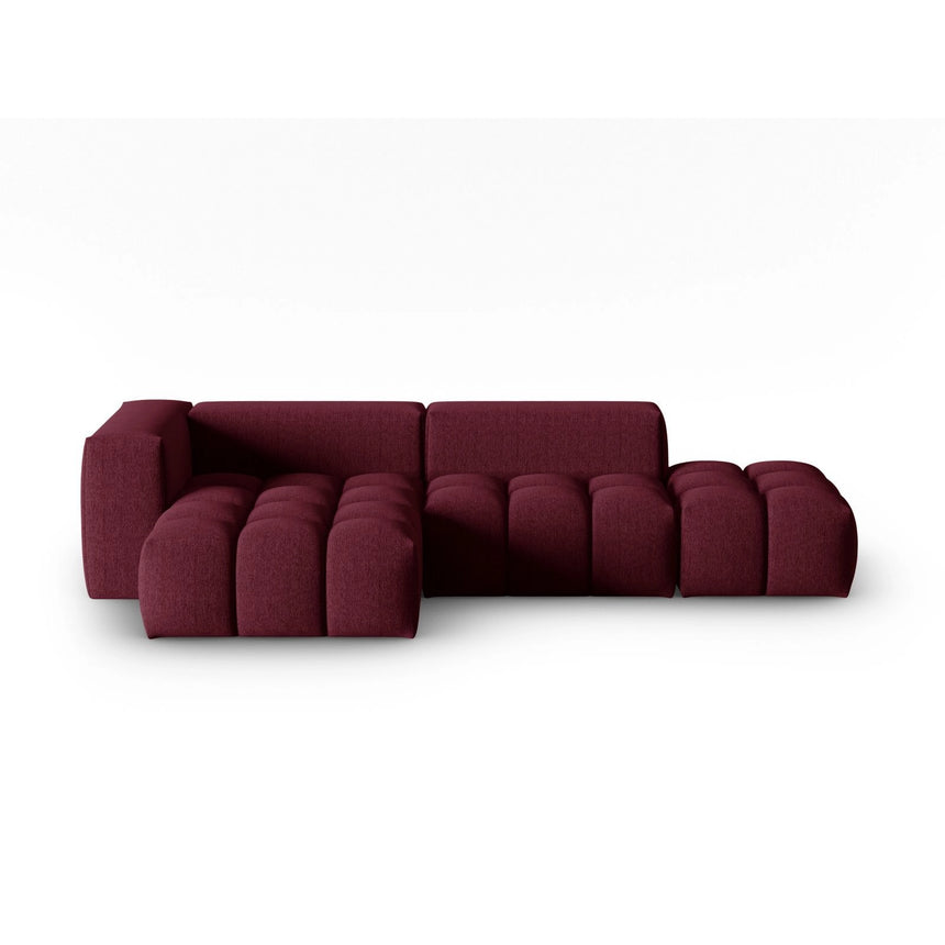 Verona Modulares 4-Sitzer Ecksofa, Linke Seite, aus Strukturierter Stoff in Burgund (Sorella 59), 265x145 cm von Cosmopolitan Design – Bild 1