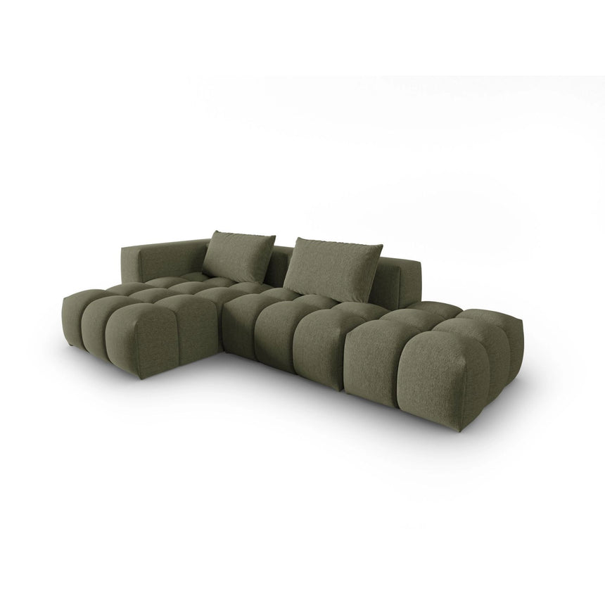 Verona Modulares 4-Sitzer Ecksofa, Linke Seite, aus Strukturierter Stoff in Dunkles olivgrün (Sorella 34), 265x145 cm von Cosmopolitan Design – Bild 3