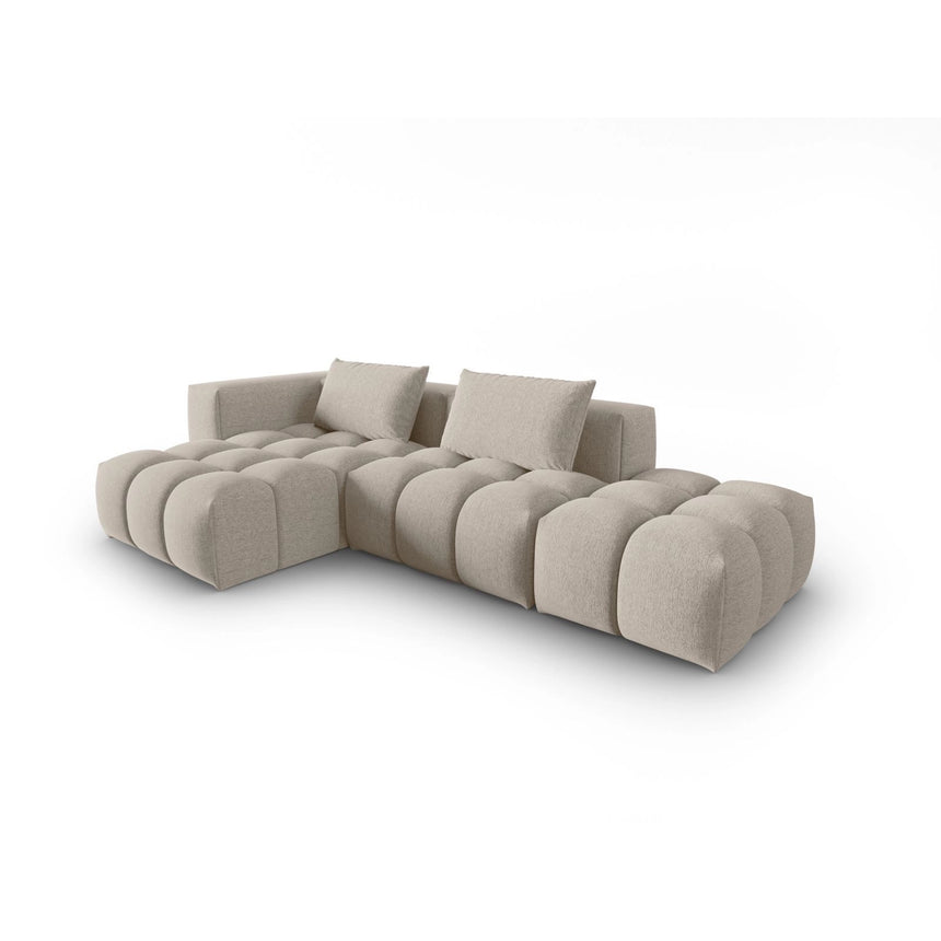 Verona Modulares 4-Sitzer Ecksofa, Linke Seite, aus Strukturierter Stoff in Sand (Sorella 05), 265x145 cm von Cosmopolitan Design – Bild 3