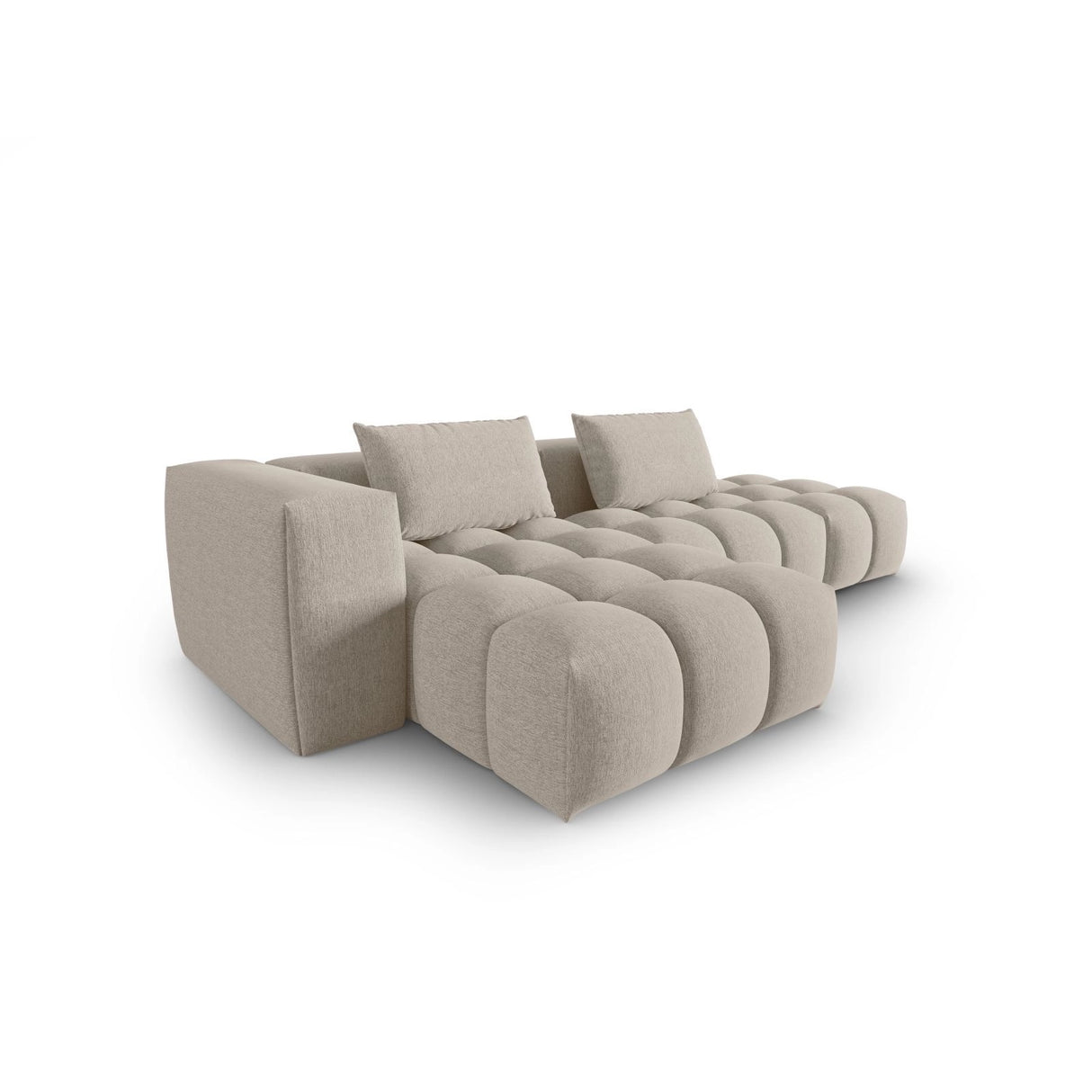 Verona Modulares 4-Sitzer Ecksofa, Linke Seite, aus Strukturierter Stoff in Sand (Sorella 05), 265x145 cm von Cosmopolitan Design – Bild 4