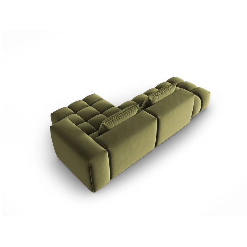 Verona Modulares 4-Sitzer Ecksofa, Rechte Seite, aus Samt in Hellgrün (Casino Forest), 265x145 cm von Cosmopolitan Design – Bild 5