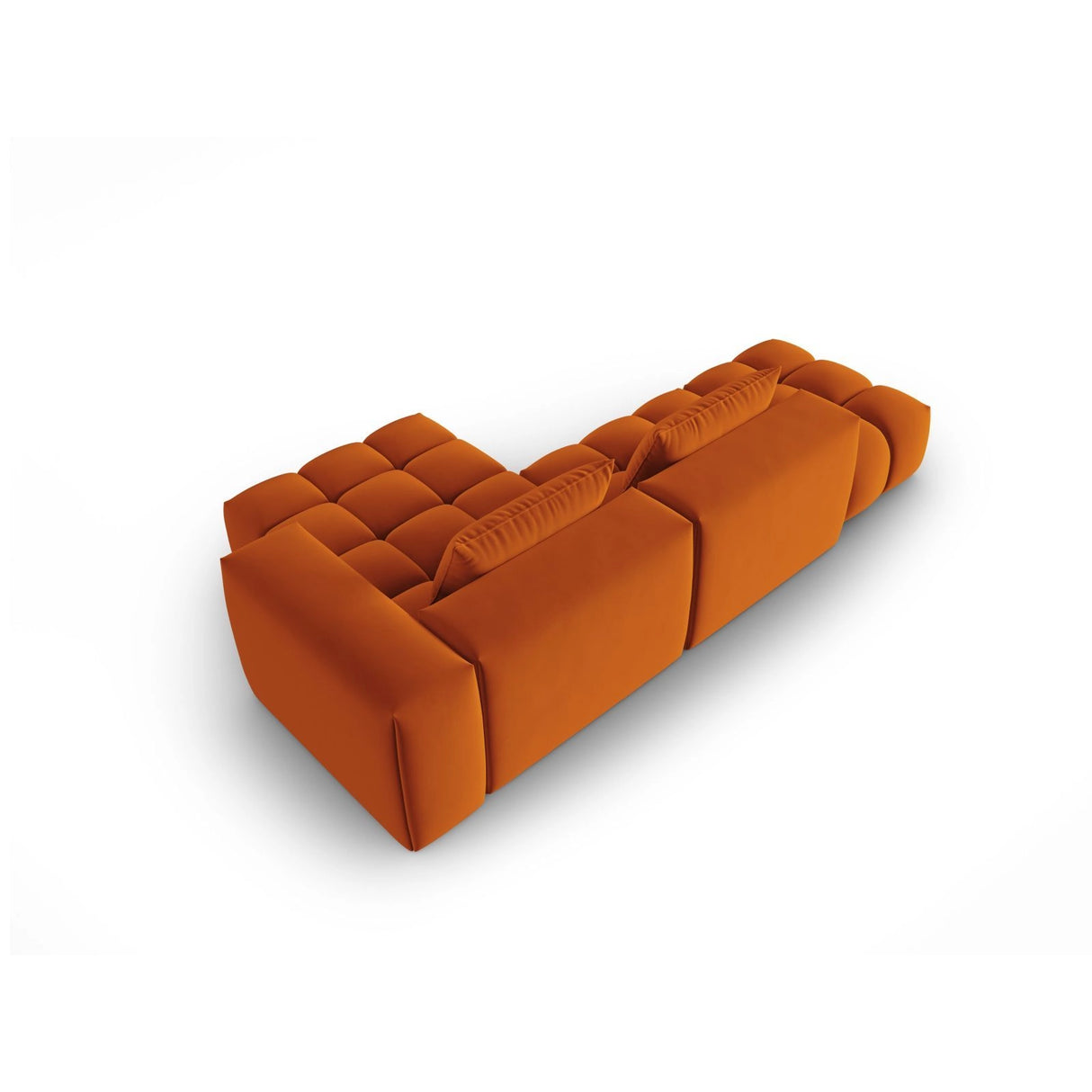 Verona Modulares 4-Sitzer Ecksofa, Rechte Seite, aus Samt in Terrakotta (Casino Terracota), 265x145 cm von Cosmopolitan Design – Bild 5