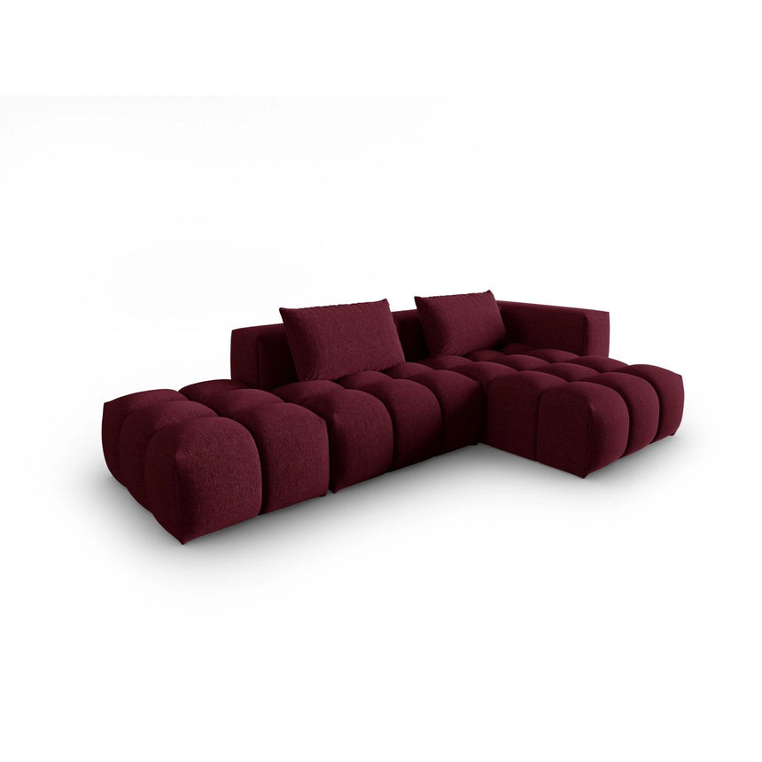 Verona Modulares 4-Sitzer Ecksofa, Rechte Seite, aus Strukturierter Stoff in Burgund (Sorella 59), 265x145 cm von Cosmopolitan Design – Bild 3