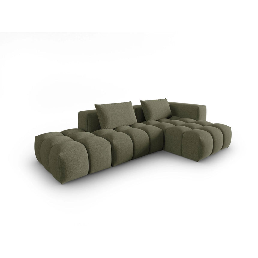 Verona Modulares 4-Sitzer Ecksofa, Rechte Seite, aus Strukturierter Stoff in Dunkles olivgrün (Sorella 34), 265x145 cm von Cosmopolitan Design – Bild 3