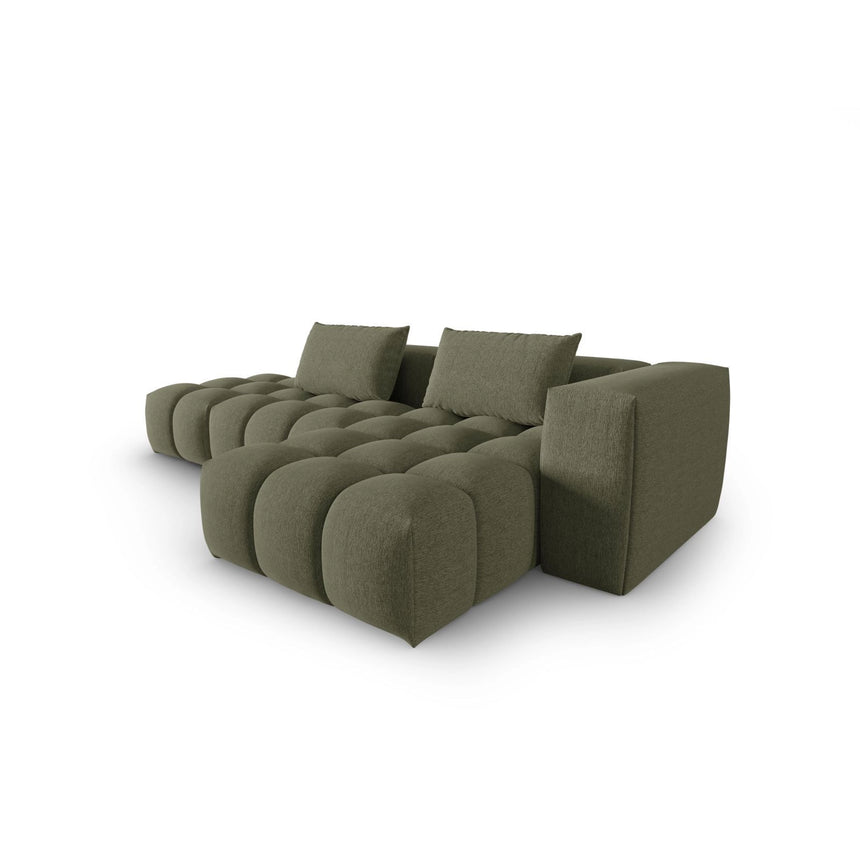 Verona Modulares 4-Sitzer Ecksofa, Rechte Seite, aus Strukturierter Stoff in Dunkles olivgrün (Sorella 34), 265x145 cm von Cosmopolitan Design – Bild 4