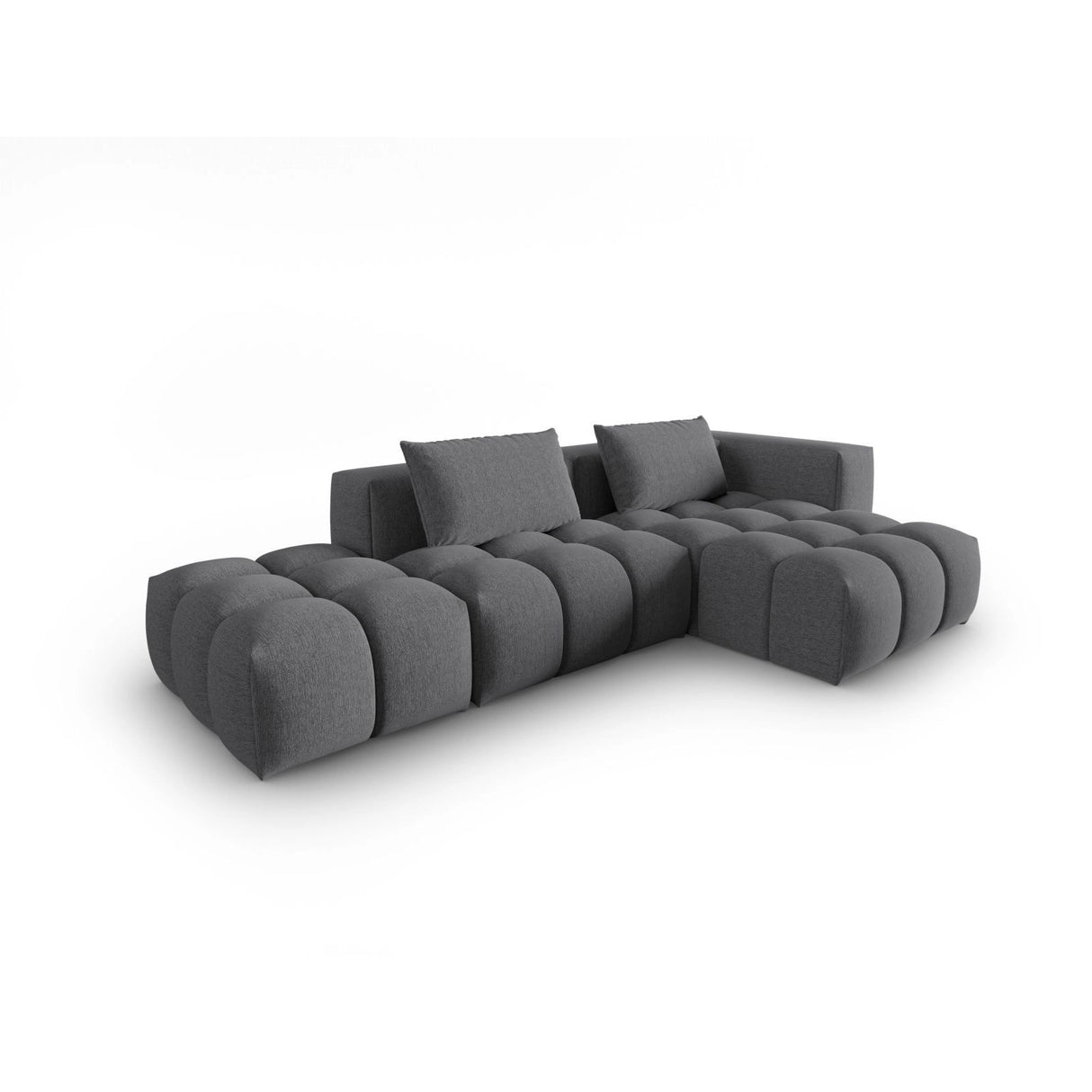 Verona Modulares 4-Sitzer Ecksofa, Rechte Seite, aus Strukturierter Stoff in Grau (Sorella 89), 265x145 cm von Cosmopolitan Design – Bild 3