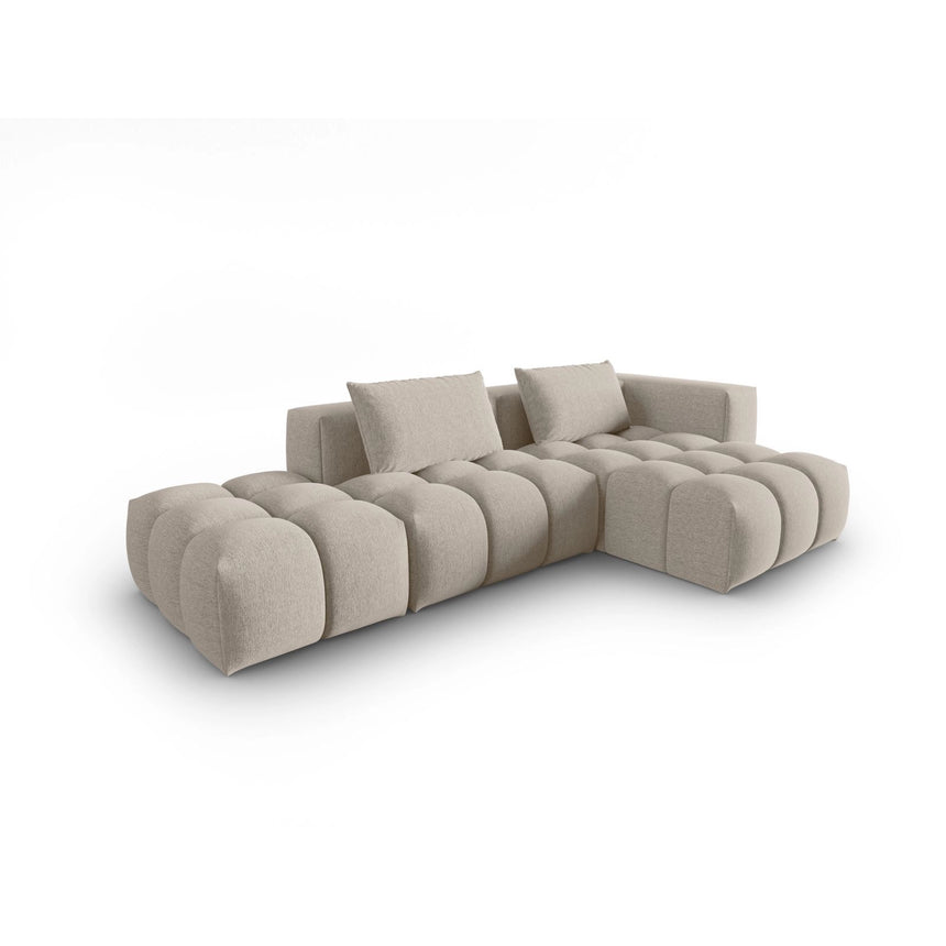 Verona Modulares 4-Sitzer Ecksofa, Rechte Seite, aus Strukturierter Stoff in Sand (Sorella 05), 265x145 cm von Cosmopolitan Design – Bild 3