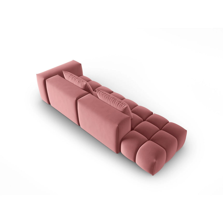 Verona Modulares 4-Sitzer Sofa, Linke Seite, aus Samt in Flamingo (Casino Salmon), 265x85 cm von Cosmopolitan Design – Bild 4
