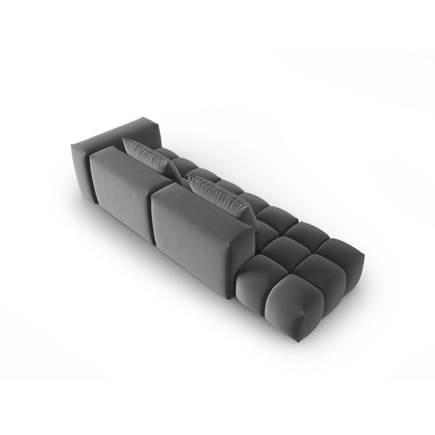 Verona Modulares 4-Sitzer Sofa, Linke Seite, aus Samt in Warmes Grau (Casino Anthracite), 265x85 cm von Cosmopolitan Design – Bild 4