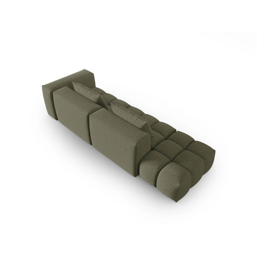 Verona Modulares 4-Sitzer Sofa, Linke Seite, aus Strukturierter Stoff in Dunkles olivgrün (Sorella 34), 265x85 cm von Cosmopolitan Design – Bild 4