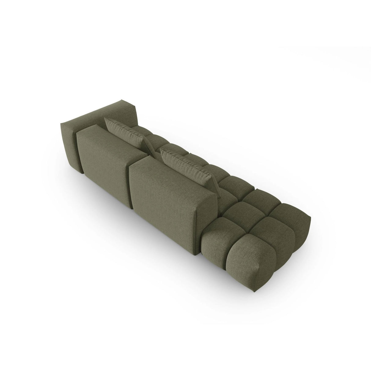 Verona Modulares 4-Sitzer Sofa, Linke Seite, aus Strukturierter Stoff in Dunkles olivgrün (Sorella 34), 265x85 cm von Cosmopolitan Design – Bild 4