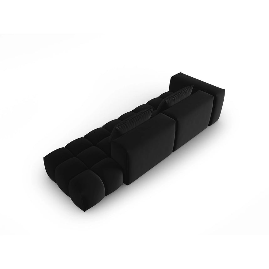 Verona Modulares 4-Sitzer Sofa, Rechte Seite, aus Samt in Schwarz (Casino Black), 265x85 cm von Cosmopolitan Design – Bild 4