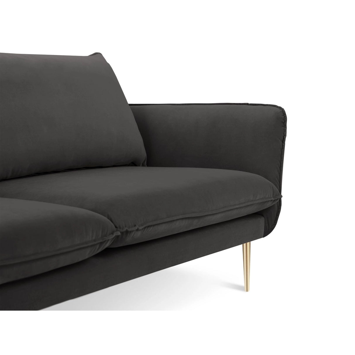 Vienna 3-Sitzer Sofa aus Samt in Dunkelgrau (Bluvel 18), 200x92x95 cm von Cosmopolitan Design – Bild 4