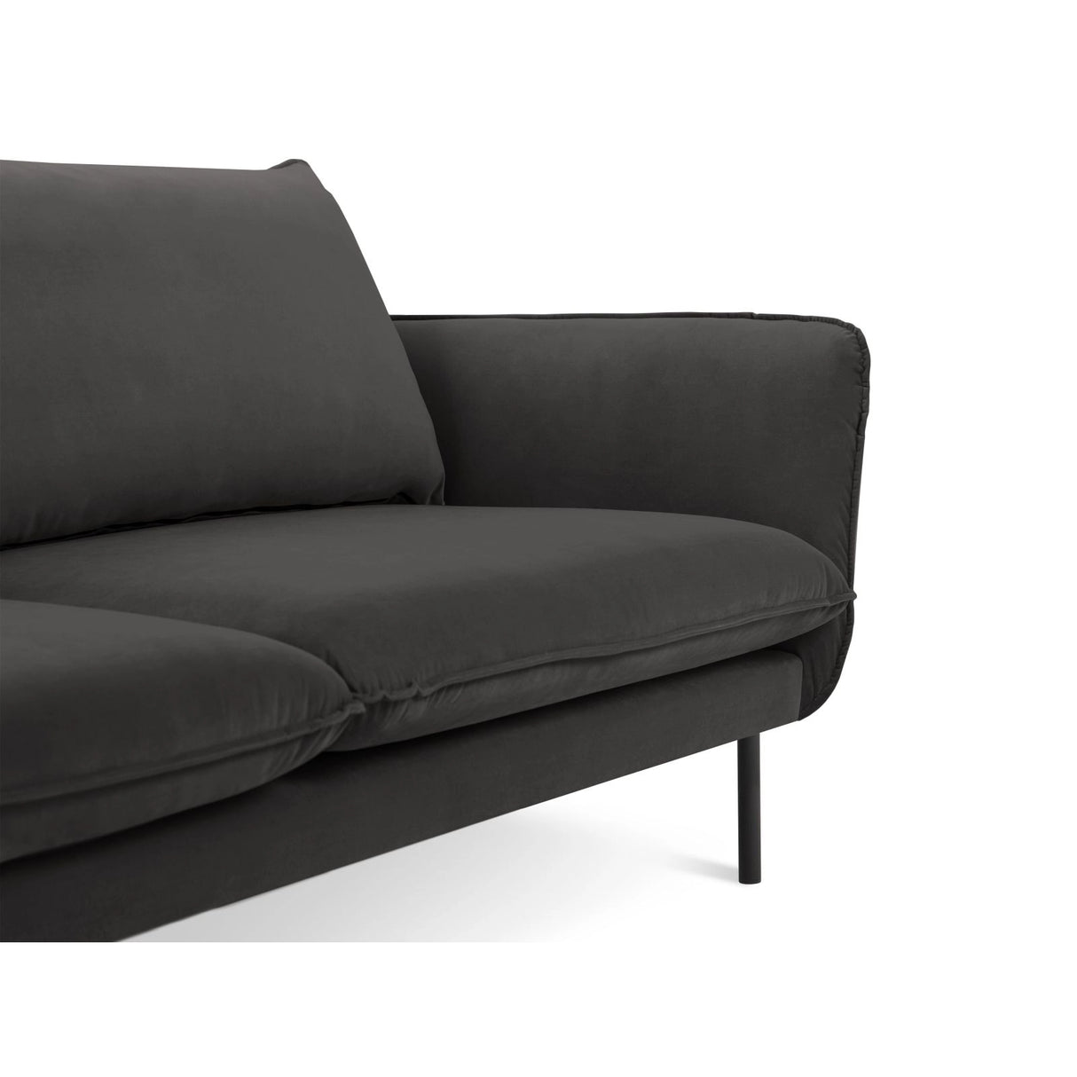 Vienna 3-Sitzer Sofa aus Samt in Dunkelgrau (Bluvel 18), 200x92x95 cm von Cosmopolitan Design – Bild 4