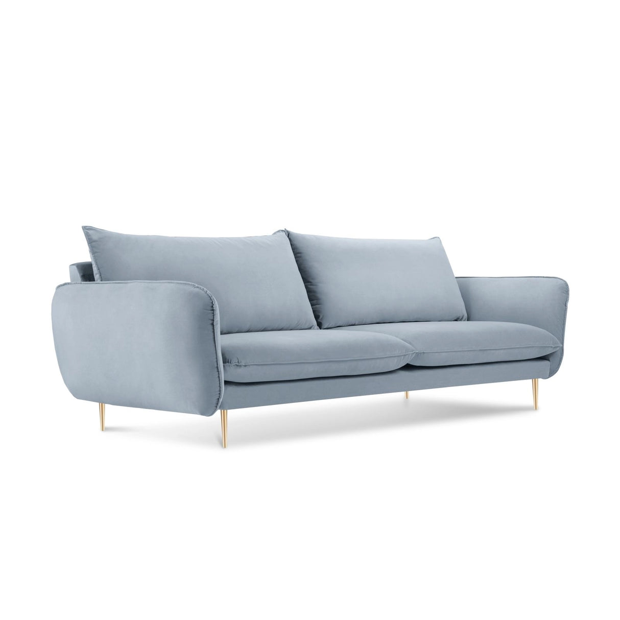 Vienna 3-Sitzer Sofa aus Samt in Hellblau (Bluvel 06), 200x92x95 cm von Cosmopolitan Design – Bild 1