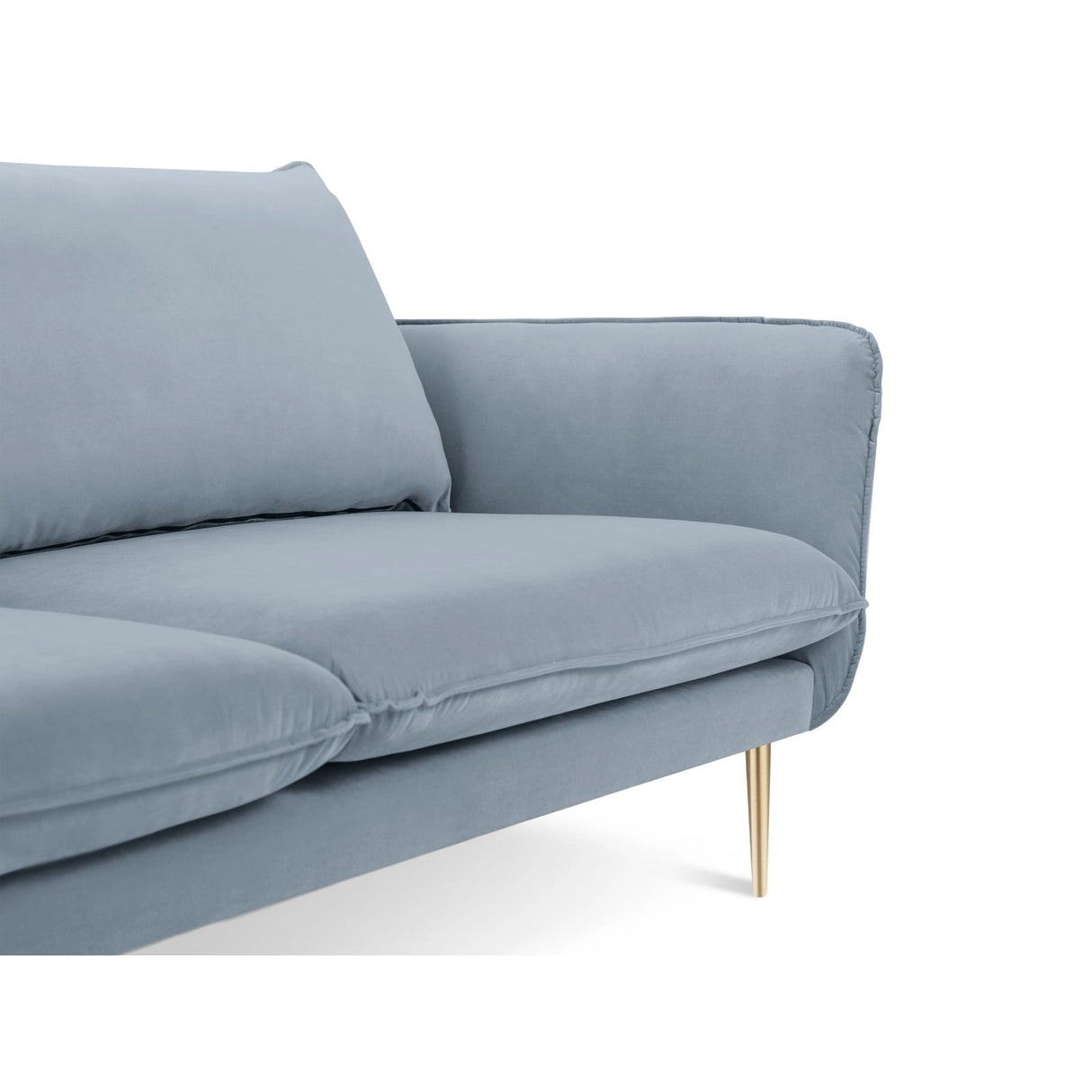 Vienna 3-Sitzer Sofa aus Samt in Hellblau (Bluvel 06), 200x92x95 cm von Cosmopolitan Design – Bild 4