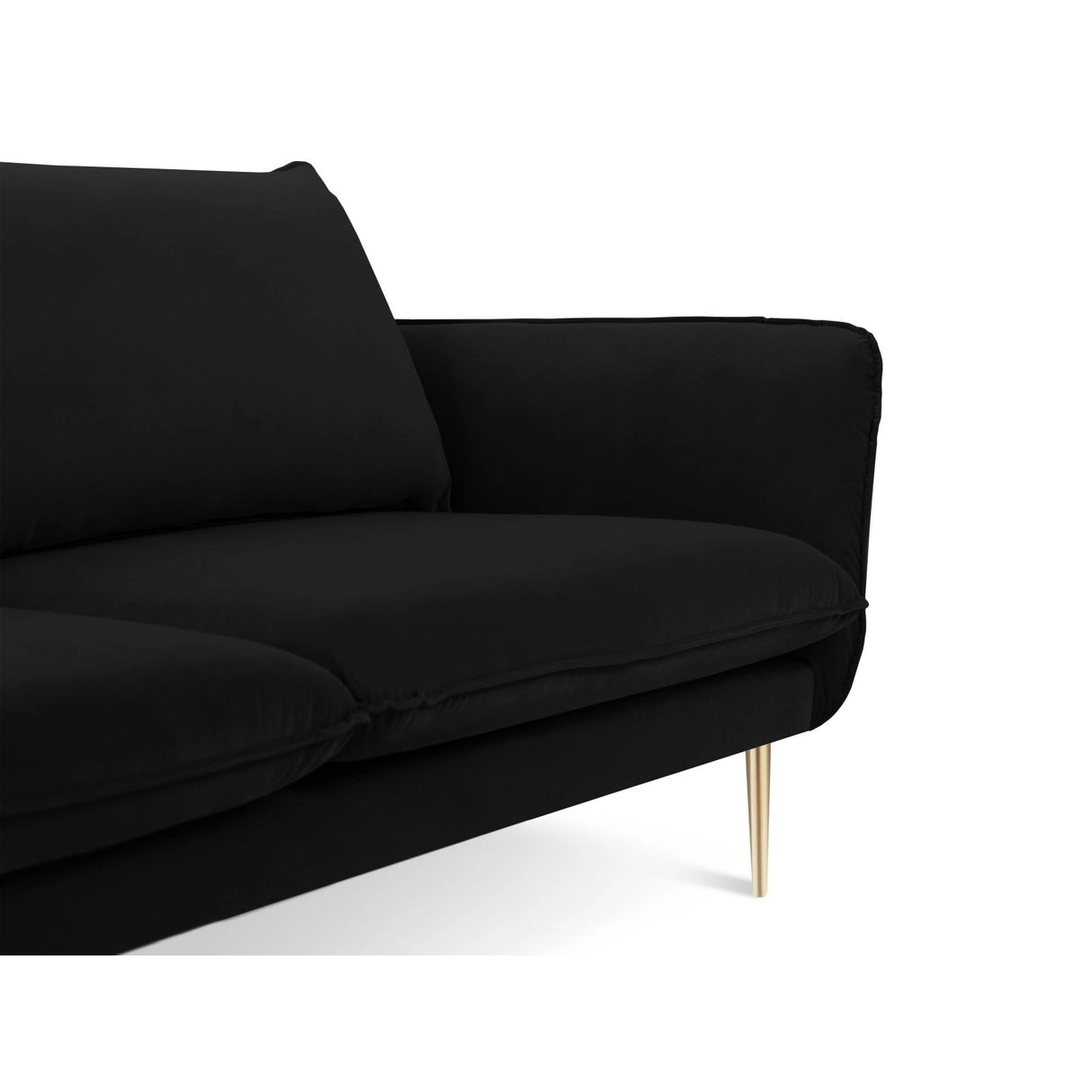 Vienna 3-Sitzer Sofa aus Samt in Schwarz (Bluvel 19), 200x92x95 cm von Cosmopolitan Design – Bild 4