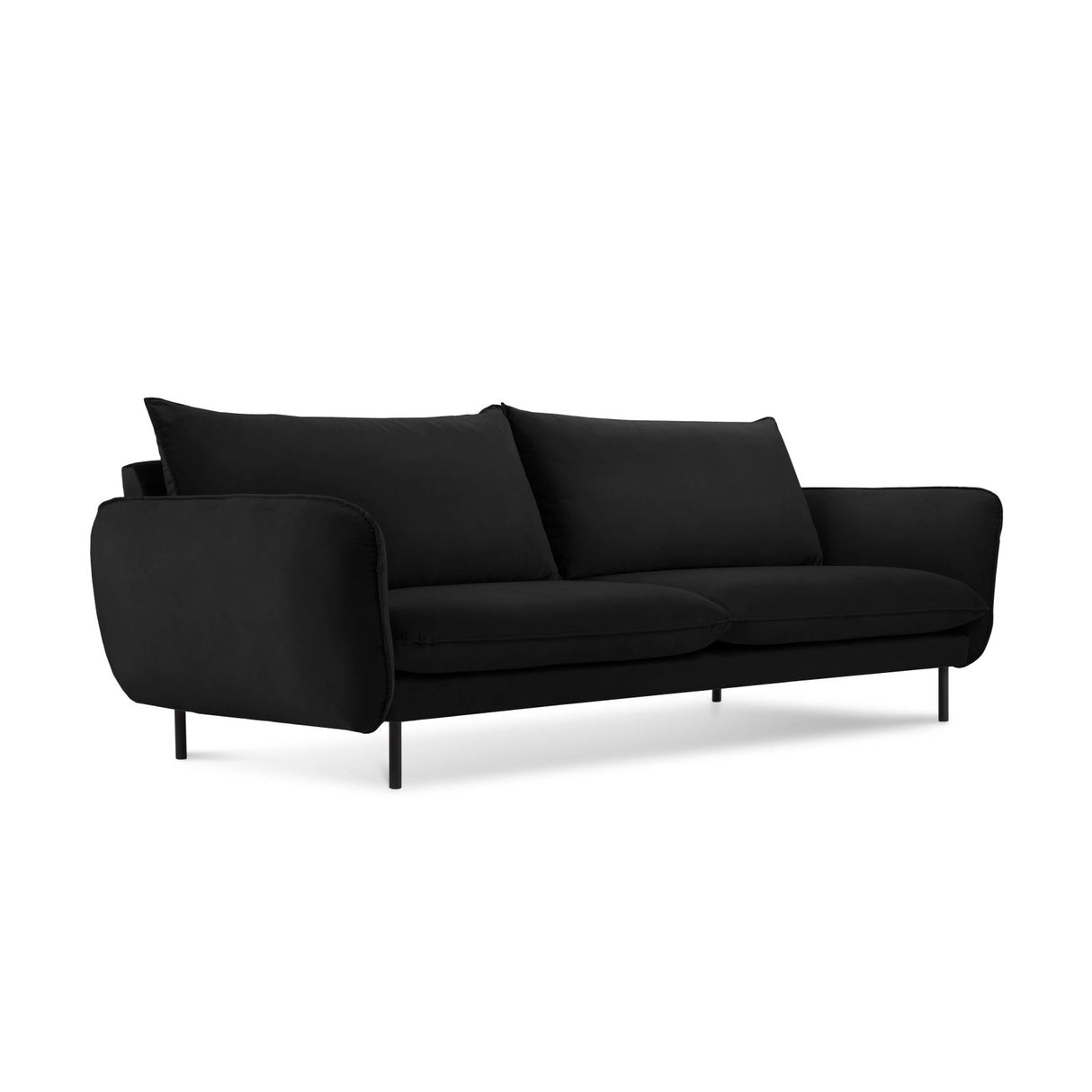 Vienna 3-Sitzer Sofa aus Samt in Schwarz (Bluvel 19), 200x92x95 cm von Cosmopolitan Design – Bild 1