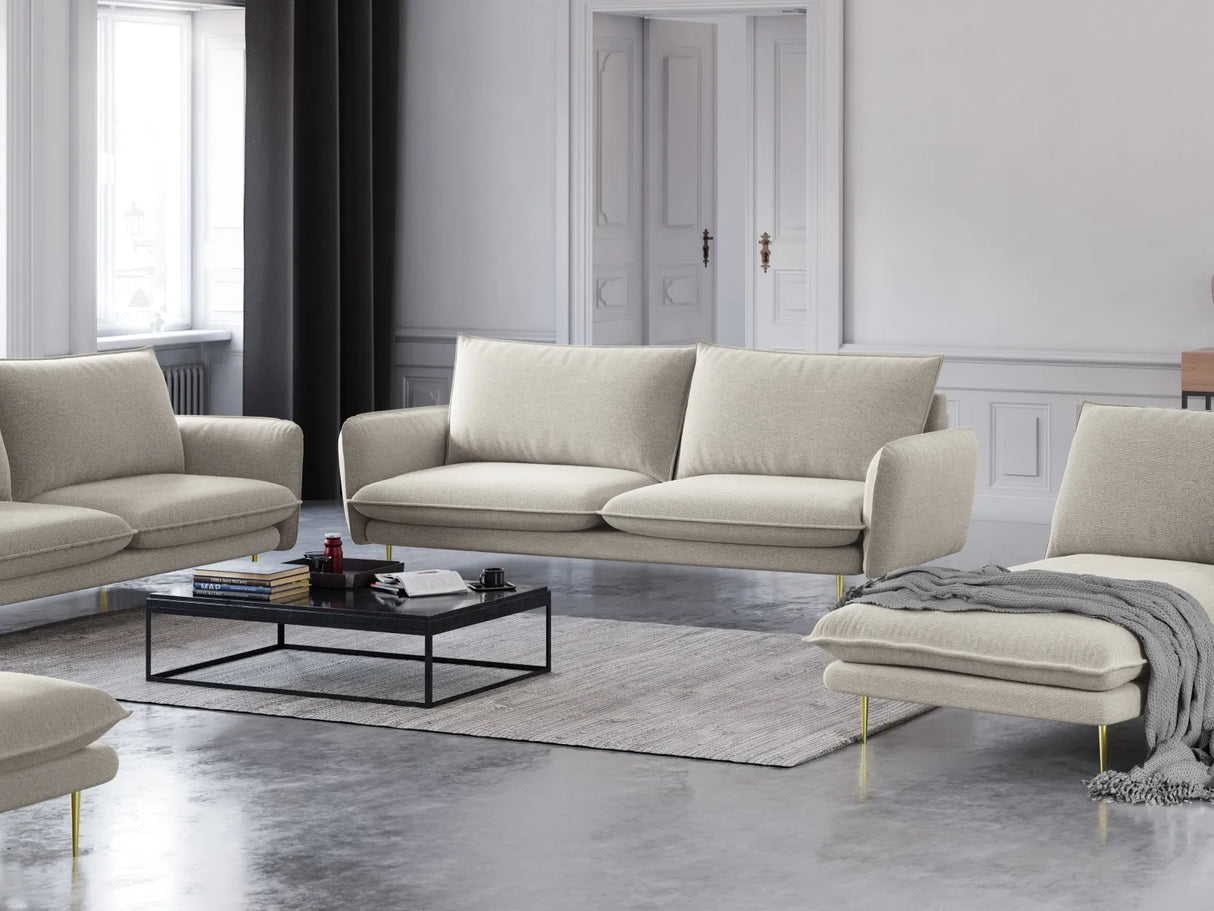 Vienna 3-Sitzer Sofa aus Strukturierter Stoff in Hellbeige (Positano 02), 200x92x95 cm von Cosmopolitan Design – Bild 2