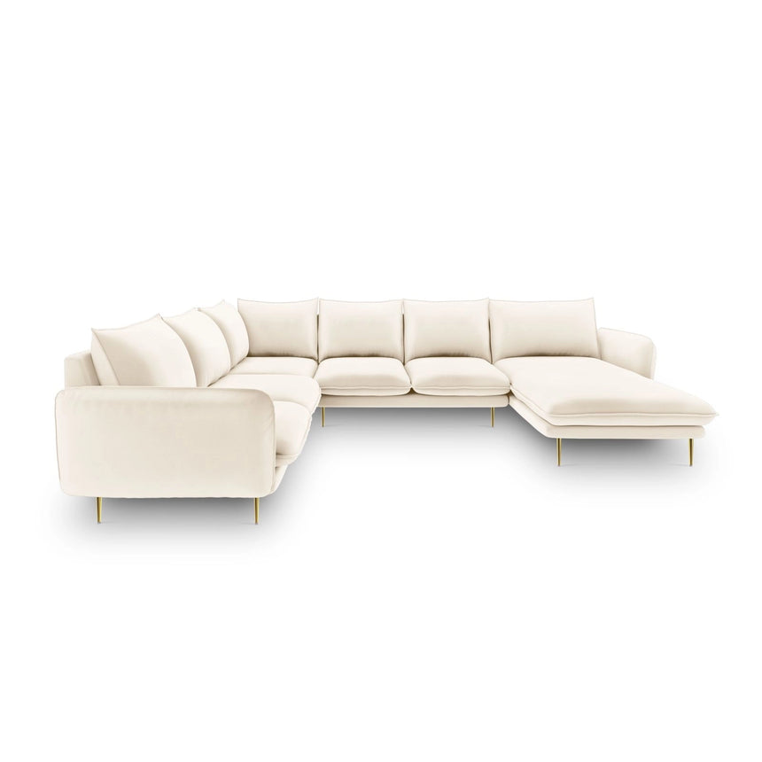 Vienna 7-Sitzer Panorama Ecksofa, Linke Seite, aus Samt oder Strukturstoff, 330x235x95 cm von Cosmopolitan Design – Bild 3