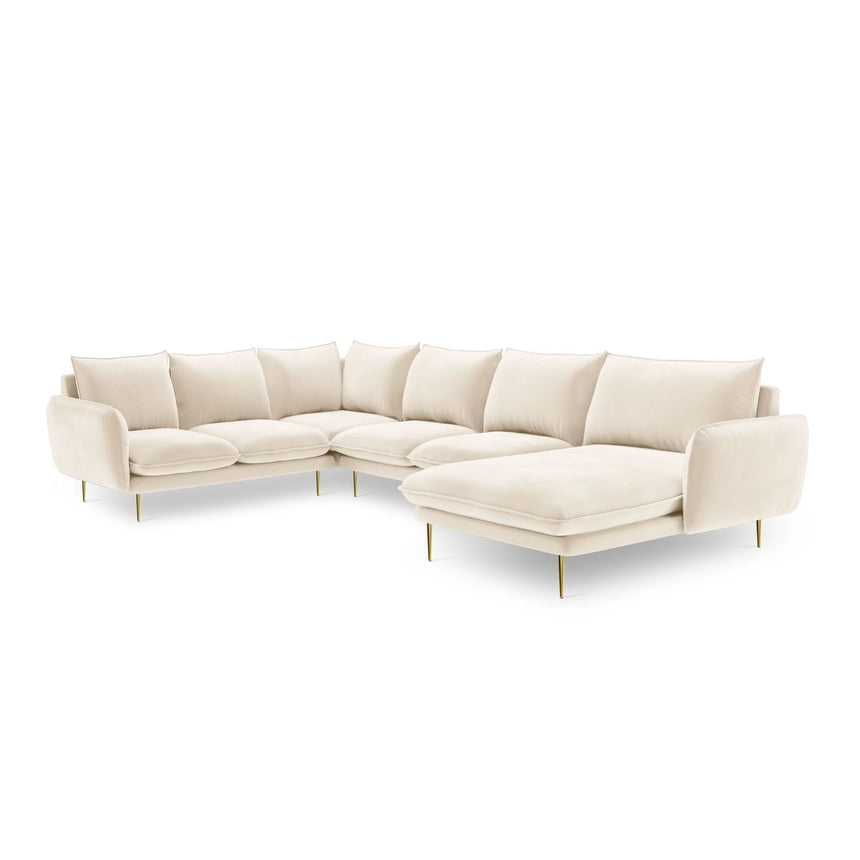 Vienna 7-Sitzer Panorama Ecksofa, Linke Seite, aus Samt oder Strukturstoff, 330x235x95 cm von Cosmopolitan Design – Bild 4