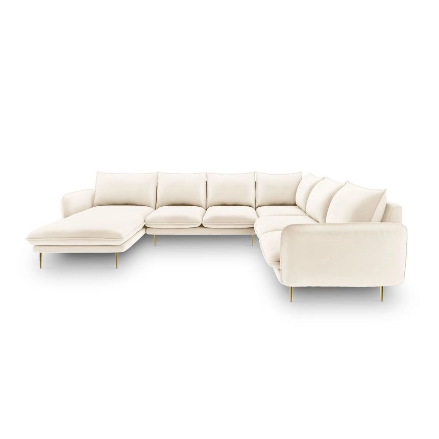 Vienna 7-Sitzer Panorama Ecksofa, Rechte Seite, aus Samt oder Strukturstoff, 330x235x95 cm von Cosmopolitan Design – Bild 3