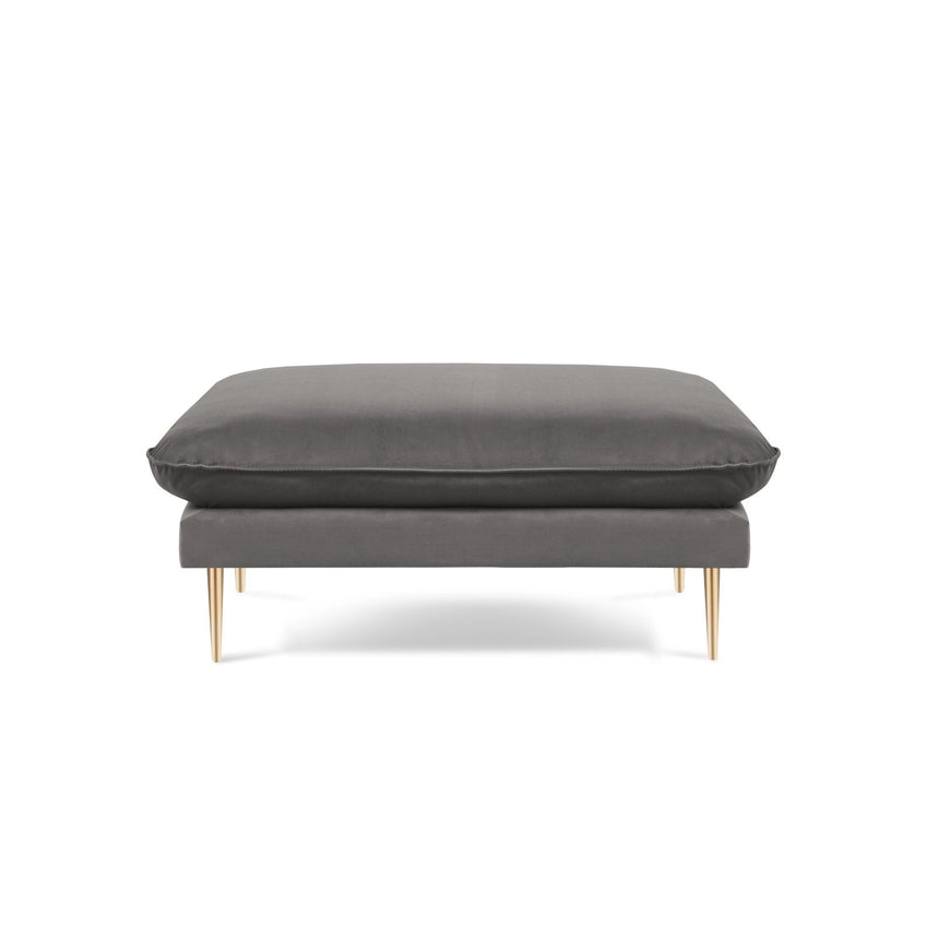 Vienna Pouf aus Samt in Hellgrau (Bluvel 13), 93x73x43 cm von Cosmopolitan Design – Bild 3