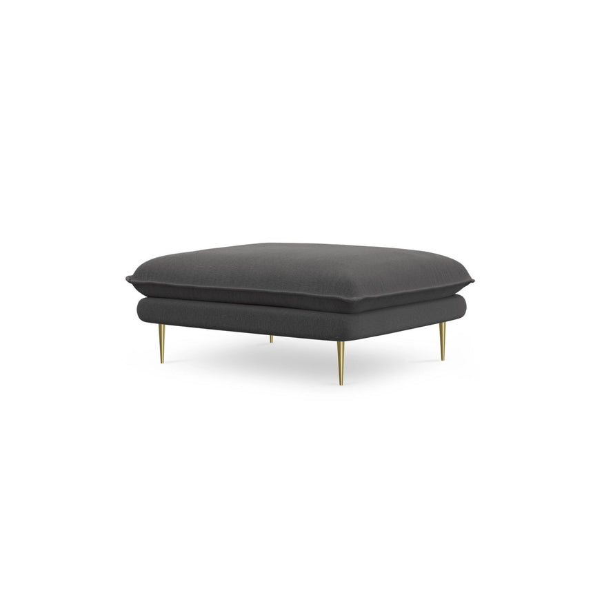 Vienna Pouf aus Strukturierter Stoff in Dunkelgrau (Positano 95), 93x73x43 cm von Cosmopolitan Design – Bild 1