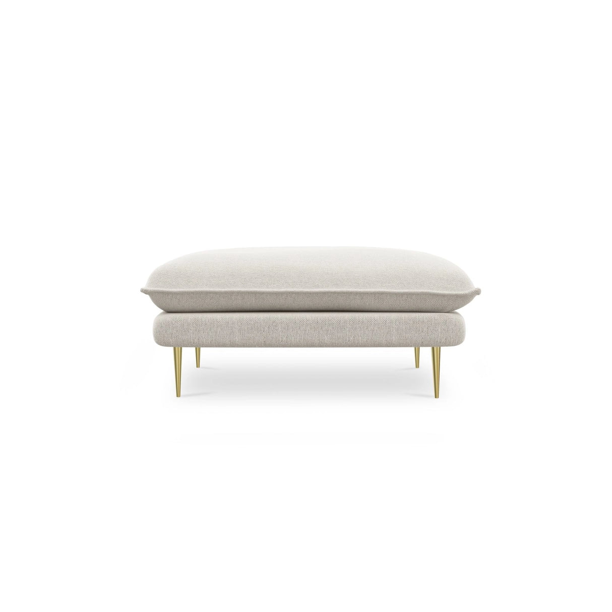 Vienna Pouf aus Strukturierter Stoff in Hellbeige (Positano 02), 93x73x43 cm von Cosmopolitan Design – Bild 4