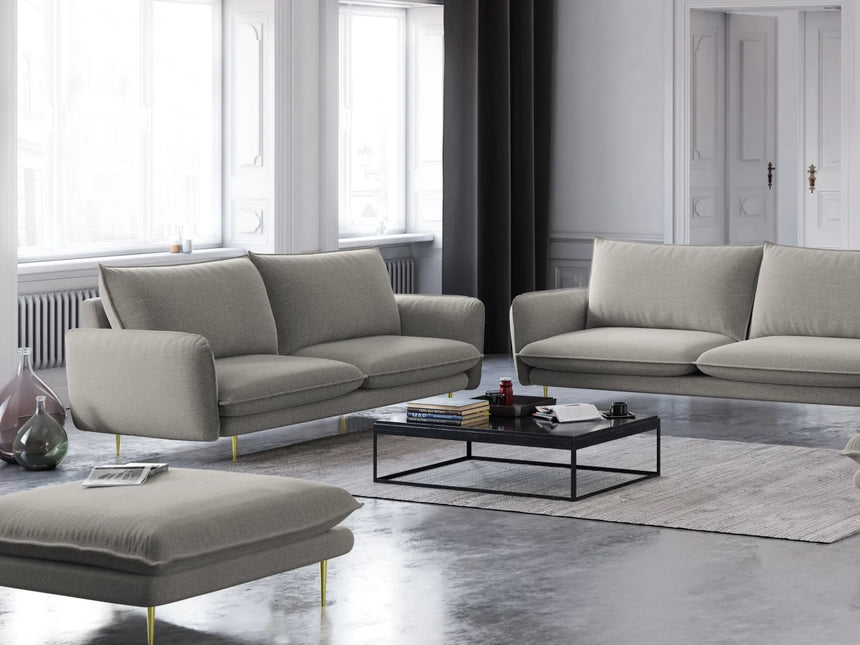 Vienna Pouf aus Strukturierter Stoff in Hellgrau (Asgard 27/ Positano 83), 93x73x43 cm von Cosmopolitan Design – Bild 2