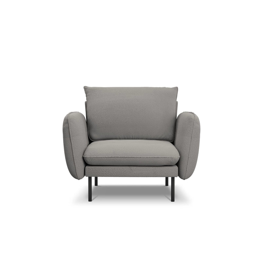 Vienna Sessel aus Boucle in Grau (Ascot Taupe), 97x94x95 cm von Cosmopolitan Design – Bild 4