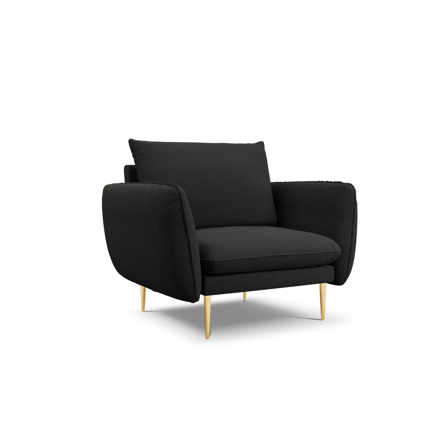 Vienna Sessel aus Boucle in Schwarz (Ascot Black), 97x94x95 cm von Cosmopolitan Design – Bild 1