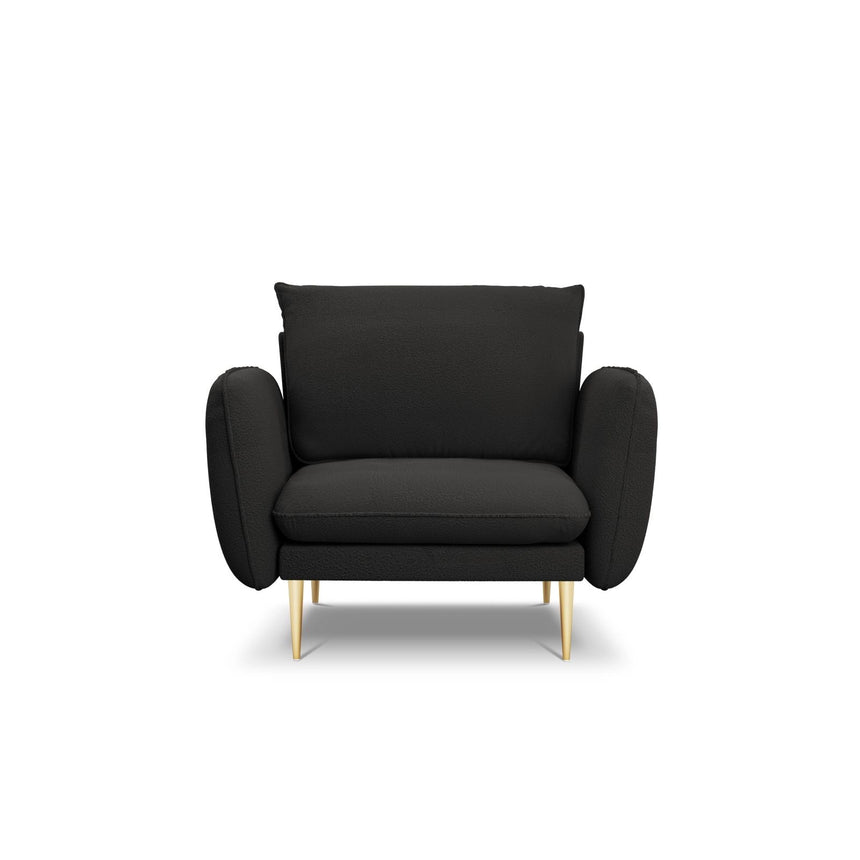 Vienna Sessel aus Boucle in Schwarz (Ascot Black), 97x94x95 cm von Cosmopolitan Design – Bild 3
