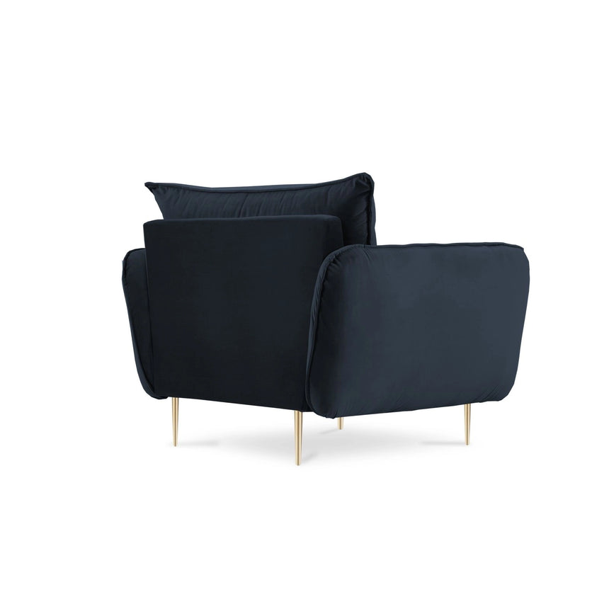 Vienna Sessel aus Samt in Dunkelblau (Bluvel 89), 97x94x95 cm von Cosmopolitan Design – Bild 7