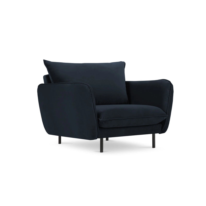 Vienna Sessel aus Samt in Dunkelblau (Bluvel 89), 97x94x95 cm von Cosmopolitan Design – Bild 1