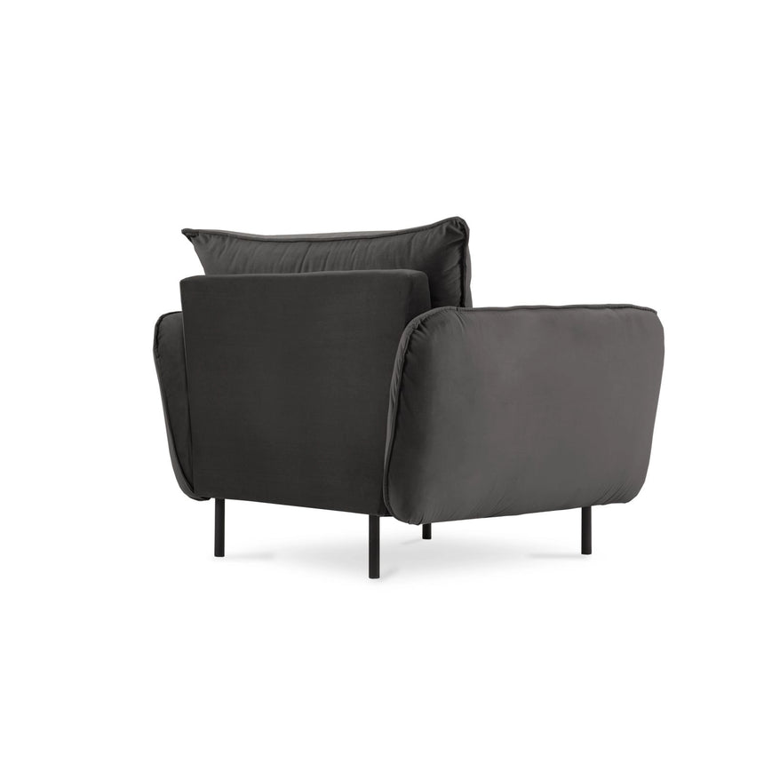 Vienna Sessel aus Samt in Dunkelgrau (Bluvel 18), 97x94x95 cm von Cosmopolitan Design – Bild 7