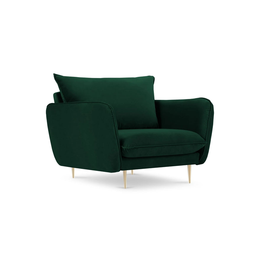 Vienna Sessel aus Samt in Flaschengrün (Bluvel 78), 97x94x95 cm von Cosmopolitan Design – Bild 1