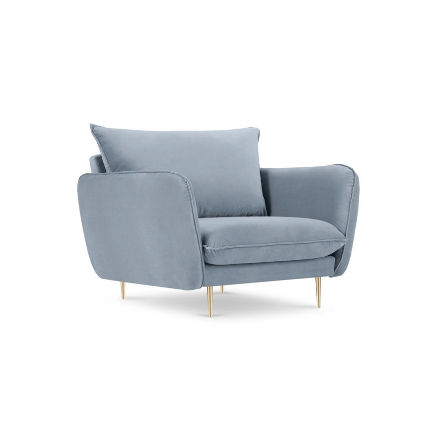 Vienna Sessel aus Samt in Hellblau (Bluvel 06), 97x94x95 cm von Cosmopolitan Design – Bild 1