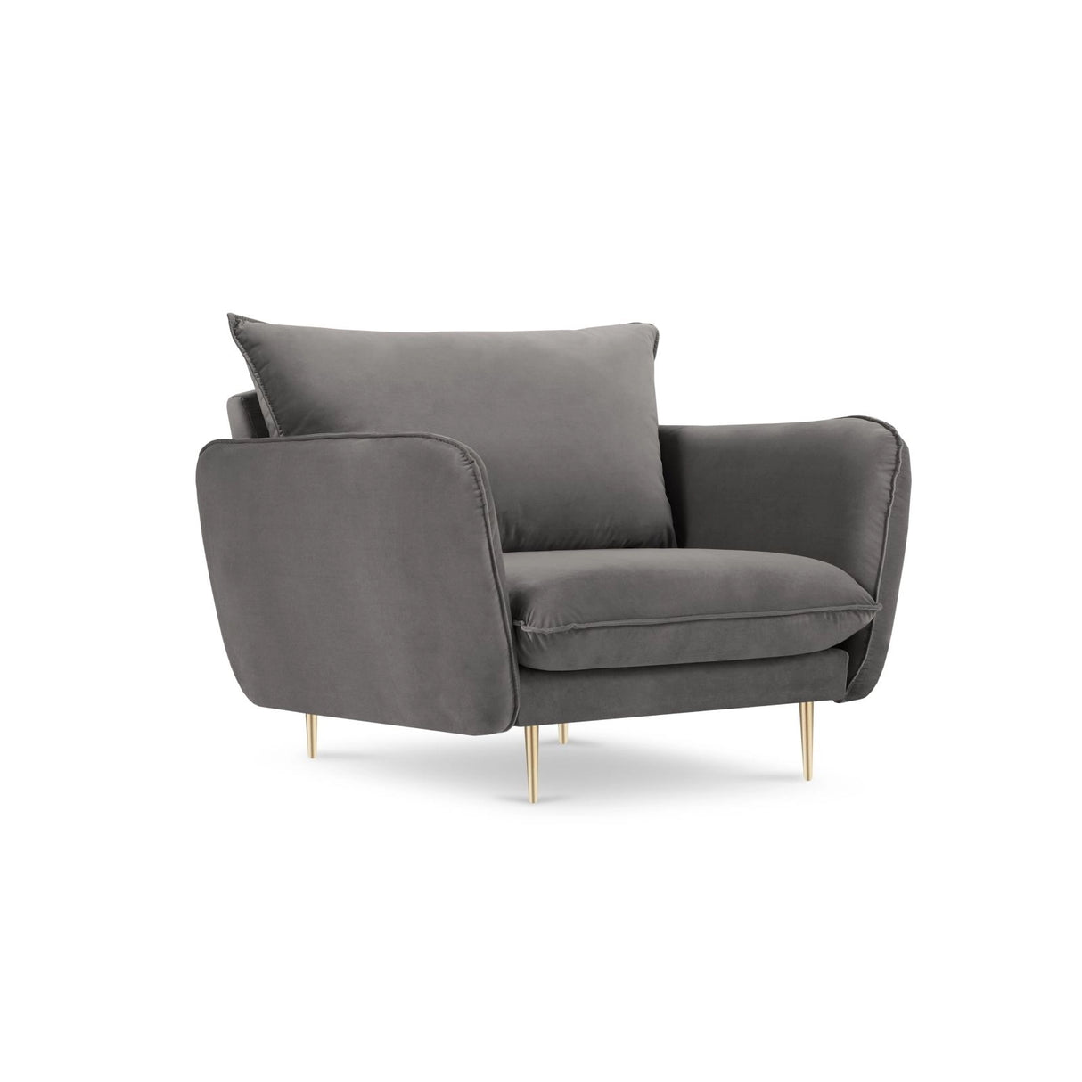 Vienna Sessel aus Samt in Hellgrau (Bluvel 13), 97x94x95 cm von Cosmopolitan Design – Bild 1