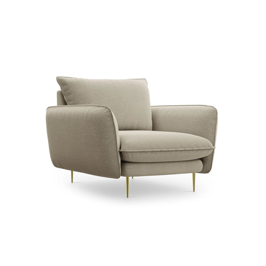 Vienna Sessel aus Strukturierter Stoff in Beige (Positano 8), 97x94x95 cm von Cosmopolitan Design – Bild 1